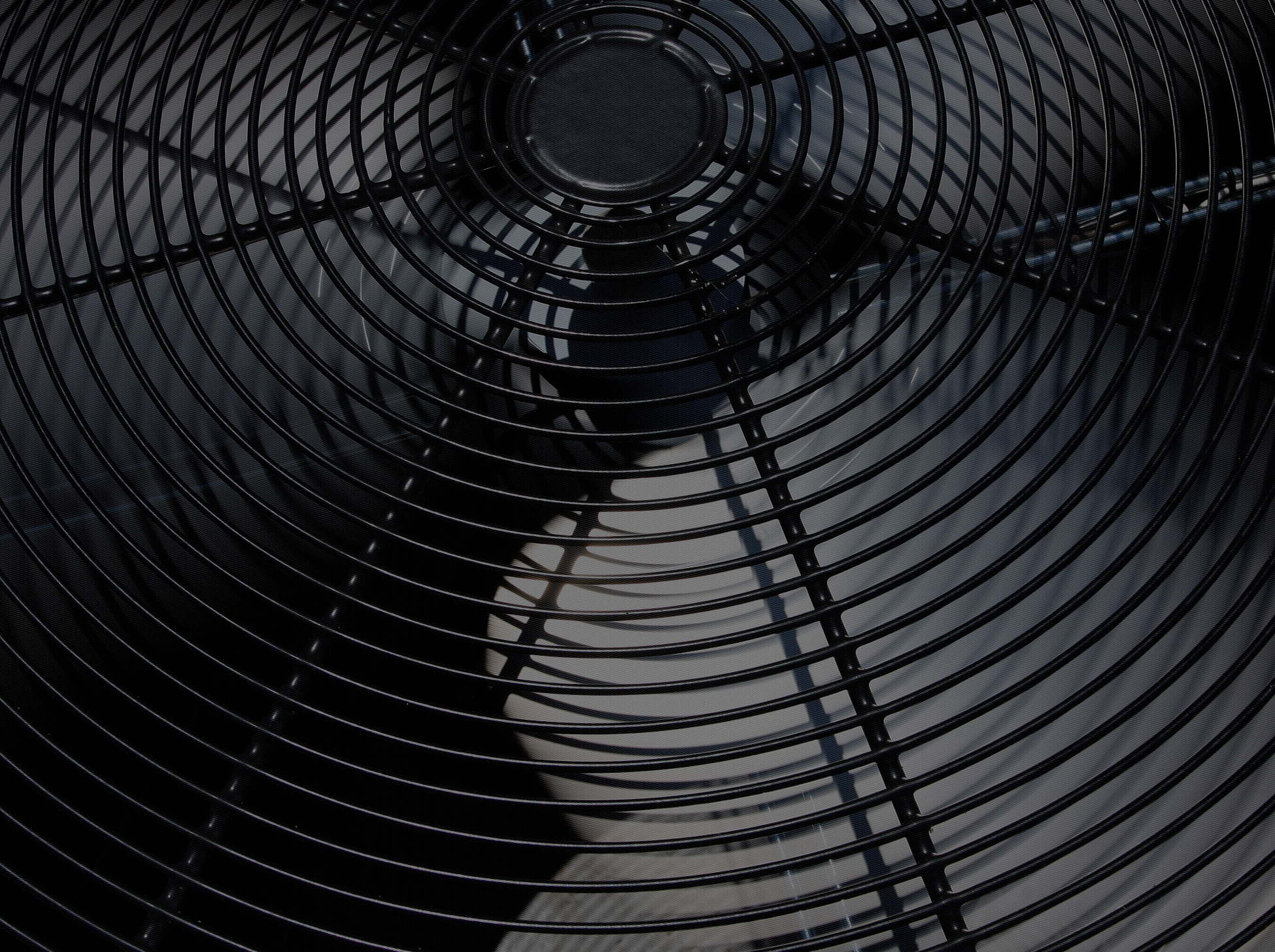 Close-up of an outdoor air conditioning fan